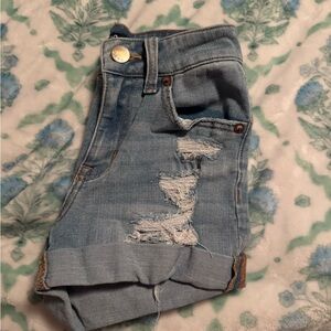Aeropostale Light Blue High Waist Denim Shorts